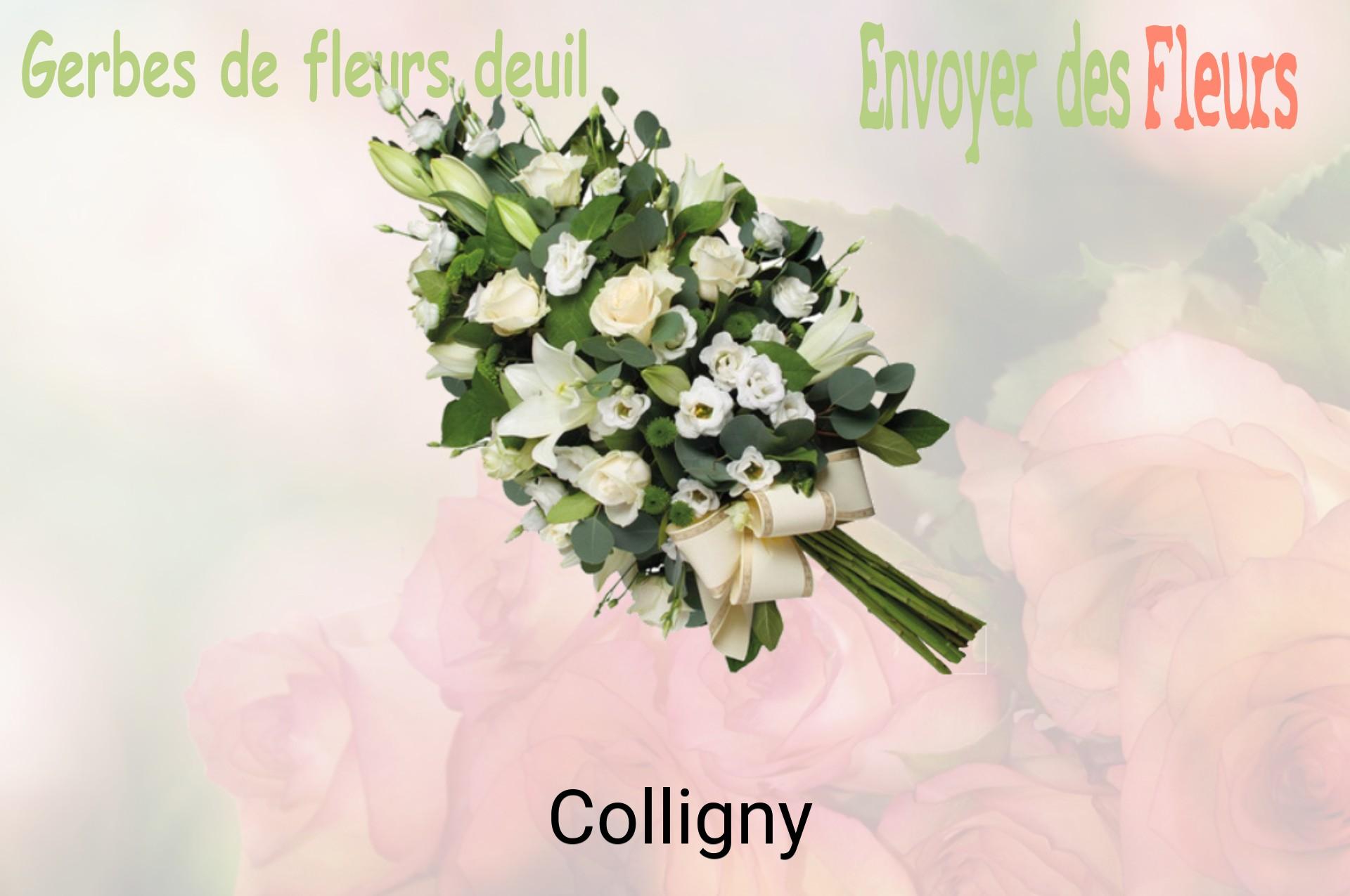 Gerbe de fleurs de deuil livrée à Colligny